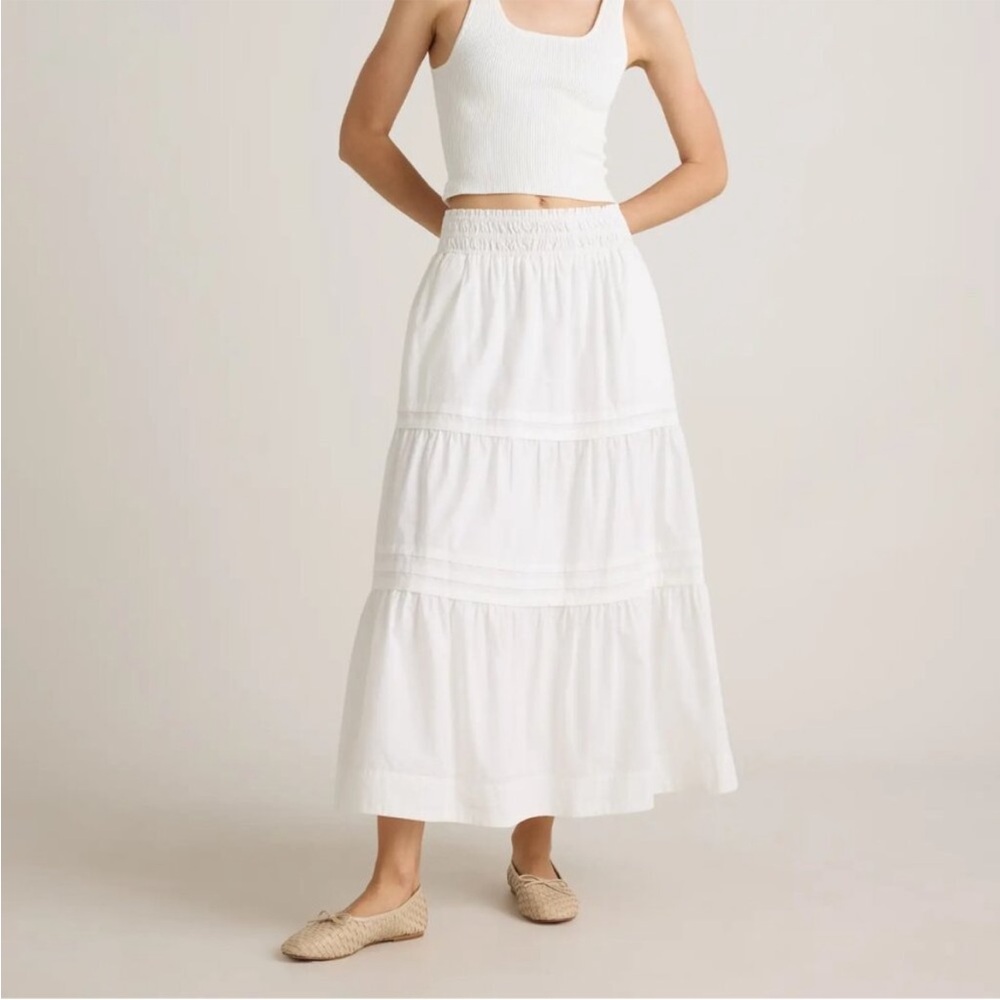 Philosophy White Tiered Maxi Skirt